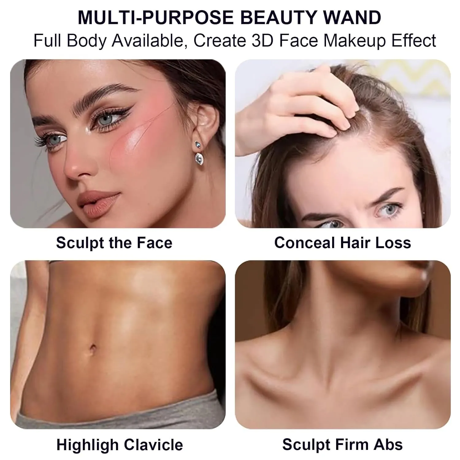 3-Piece Cream Contour Makeup Set: Highlighter, Blush & Bronzer Sticks for Long-Lasting Sculpting