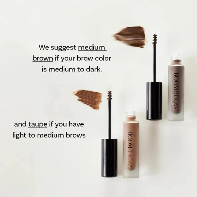 BOOM! by Cindy Joseph Cosmetics Boom Brow - Easy-to-Apply Lightweight Brow Mousse - Moisturizing, Subtle Definition, Volume, Shape & Color Enhancement (Medium Brown)