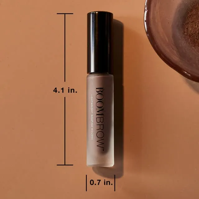 BOOM! by Cindy Joseph Cosmetics Boom Brow - Easy-to-Apply Lightweight Brow Mousse - Moisturizing, Subtle Definition, Volume, Shape & Color Enhancement (Medium Brown)