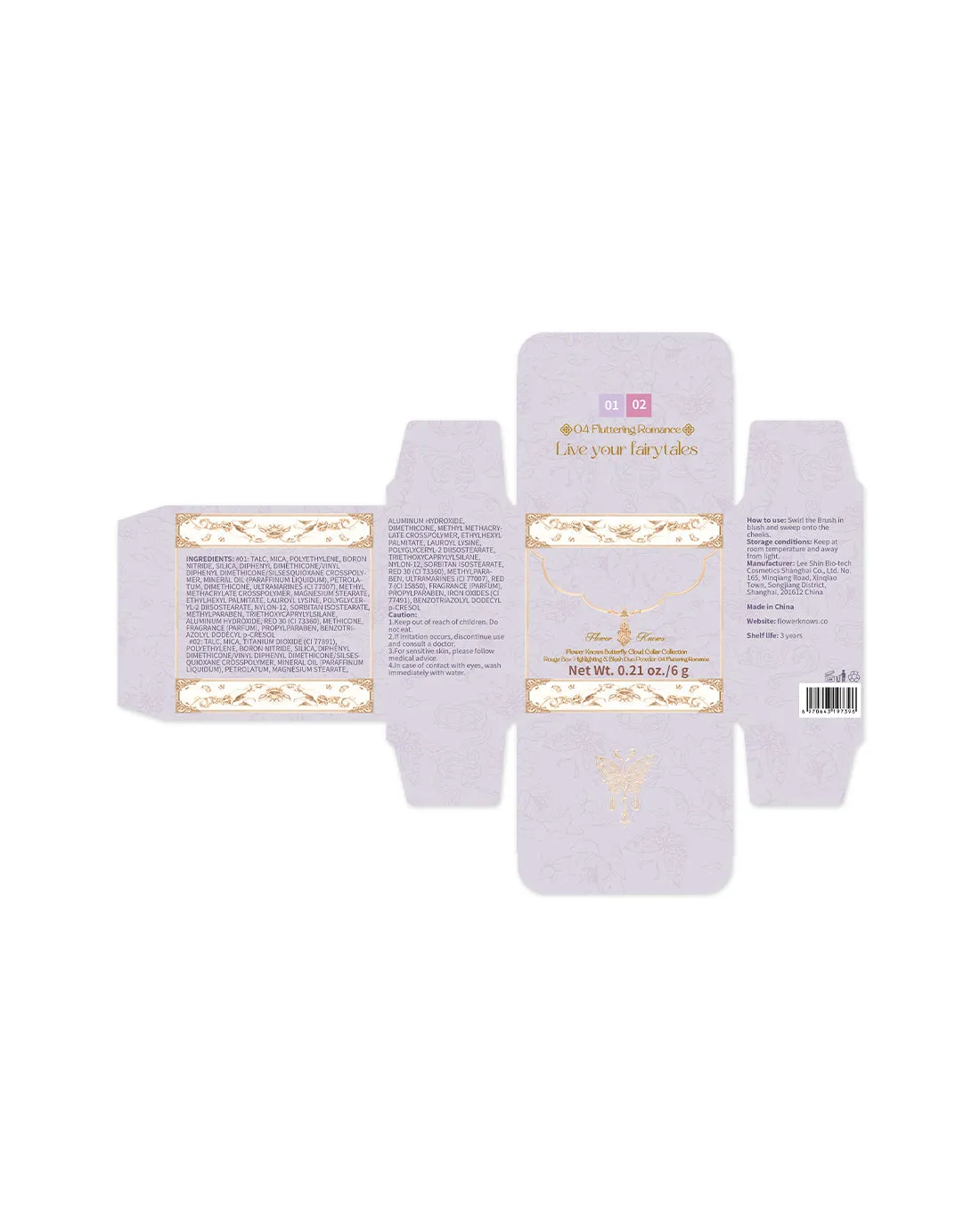 Butterfly Cloud Collar Rouge Box Highlighting & Blush Duo Powder