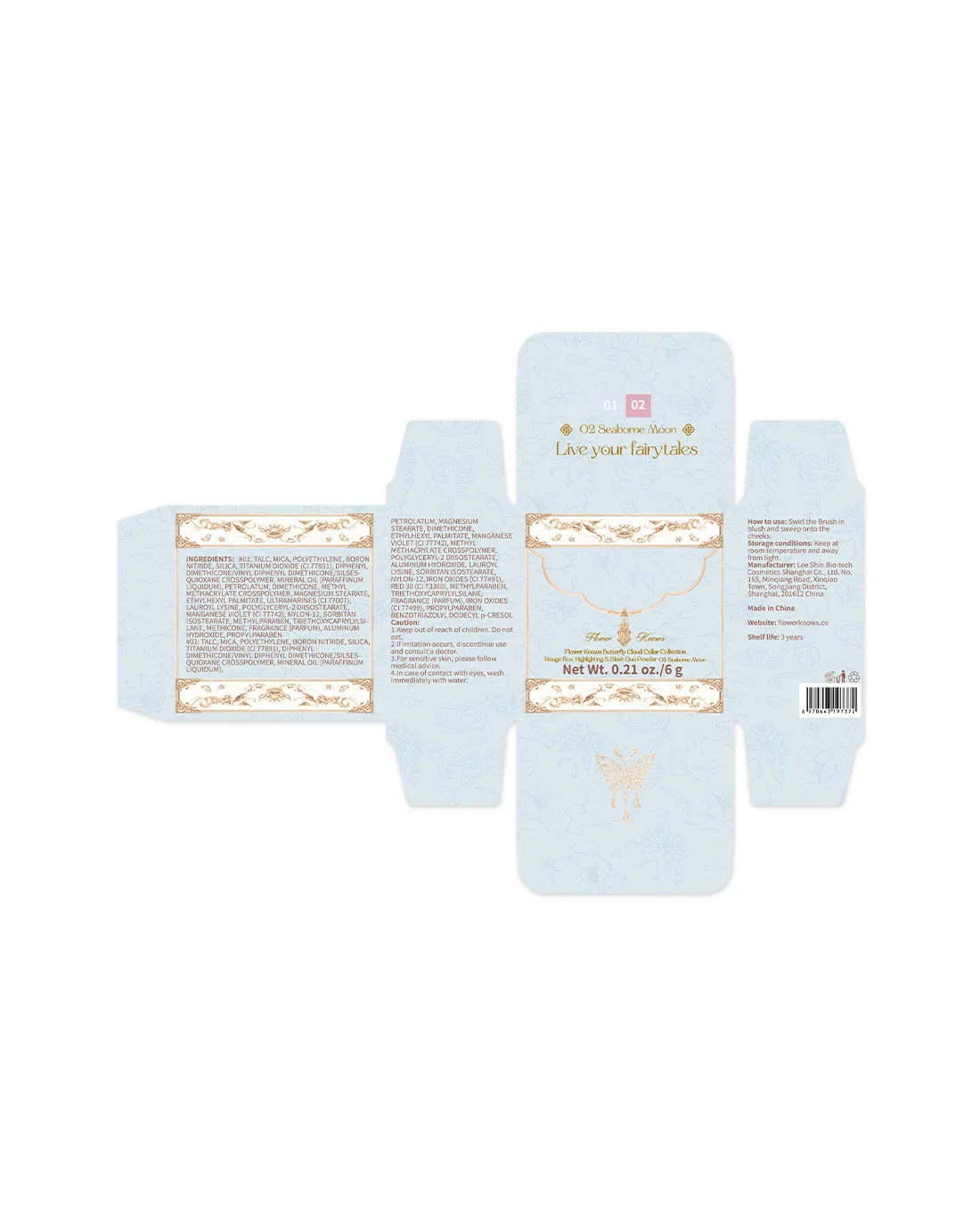 Butterfly Cloud Collar Rouge Box Highlighting & Blush Duo Powder