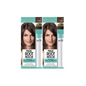 L'Oreal Paris Magic Root Rescue 10 Minute Root Coloring Kit for Hair, 4 Matches Dark Brown Shades, 2 Ct (Pack of 1)