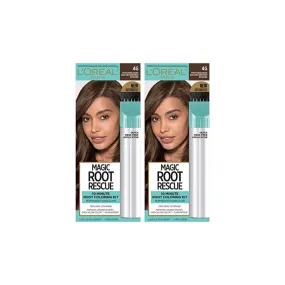 L'Oreal Paris Magic Root Rescue 10 Minute Root Coloring Kit for Hair, 4 Matches Dark Golden Brown Shades, 2 Ct (Pack of 1)