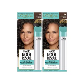 L'Oreal Paris Magic Root Rescue 10 Minute Root Coloring Kit for Hair, 4A Matches Dark Ash Brown Shades, 2 Ct (Pack of 1)