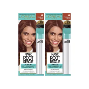 L'Oreal Paris Magic Root Rescue 10 Minute Root Coloring Kit for Hair, 4R Matches Dark Auburn Red Shades, 2 Ct (Pack of 1)