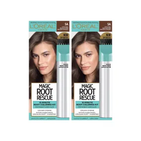 L'Oreal Paris Magic Root Rescue 10 Minute Root Coloring Kit for Hair, 5A Matches Medium Ash Brown Shades, 2 Ct (Pack of 1)