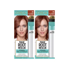 L'Oreal Paris Magic Root Rescue 10 Minute Root Coloring Kit for Hair, 5R Matches Medium Auburn Red Shades, 2 Ct (Pack of 1)