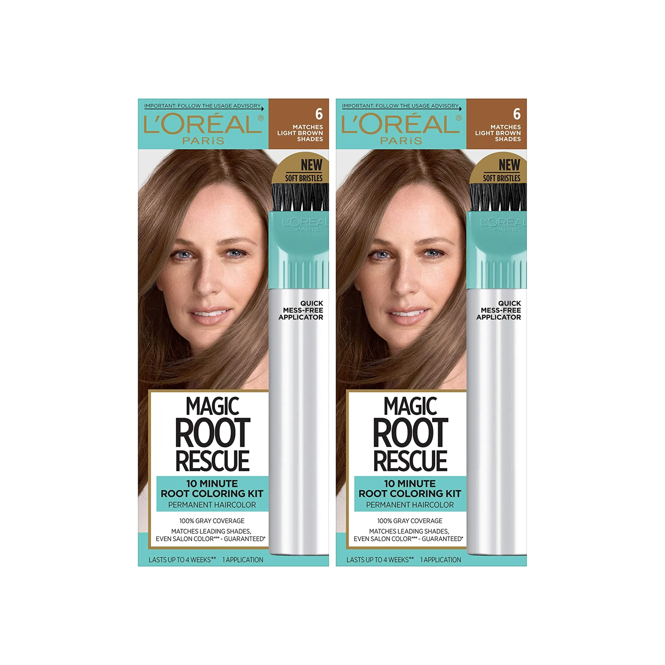 L'Oreal Paris Magic Root Rescue 10 Minute Root Coloring Kit for Hair, 6 Matches Light Brown Shades, 2 Ct (Pack of 1)