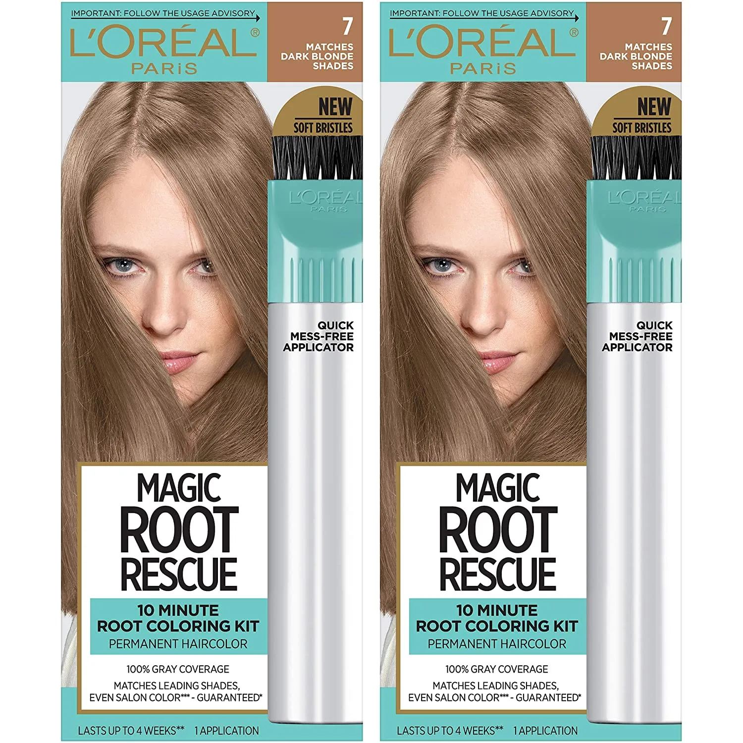 L'Oreal Paris Magic Root Rescue 10 Minute Root Hair Coloring Kit, 7 Dark Blonde, 2 Count