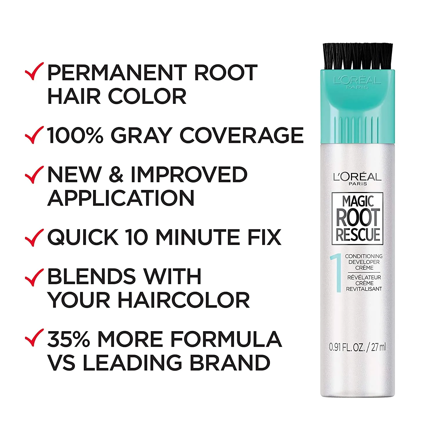 L'Oreal Paris Magic Root Rescue 10 Minute Root Hair Coloring Kit, 7 Dark Blonde, 2 Count