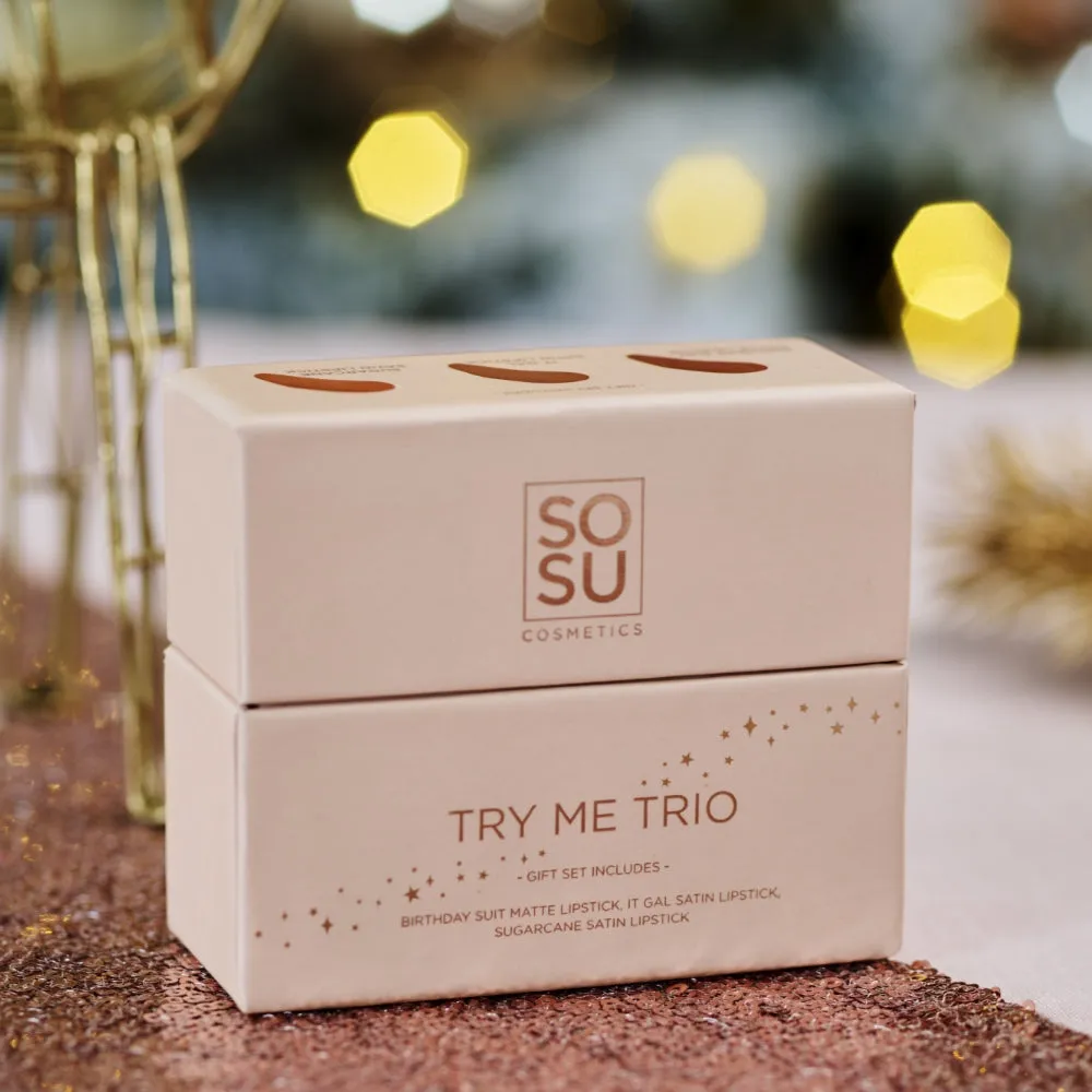 SOSU Cosmetics Try Me Trio Lipstick Gift Set